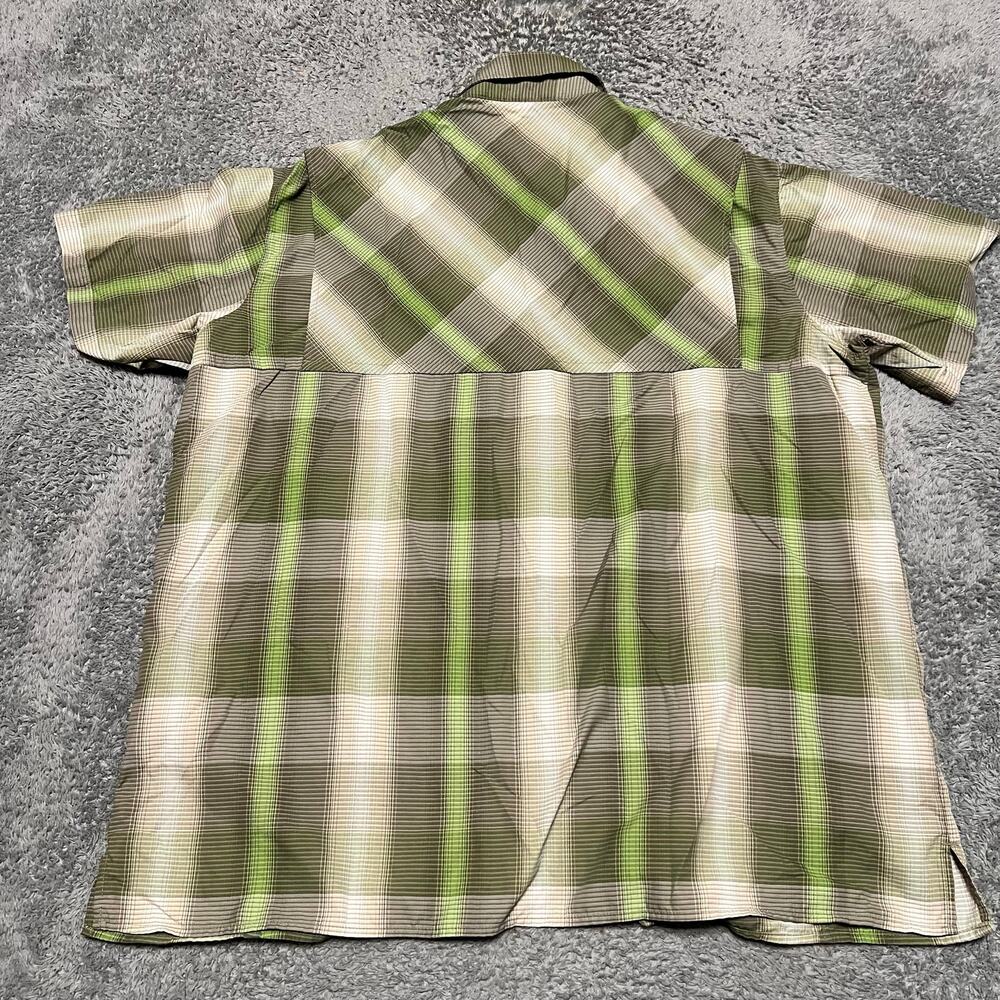 Columbia Shirt Mens XL Button Up Green Plaid Short Sleeve Performance - Picture 3 of 8
